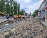 Ремонт пешеходной зоны улицы Советской продолжается.